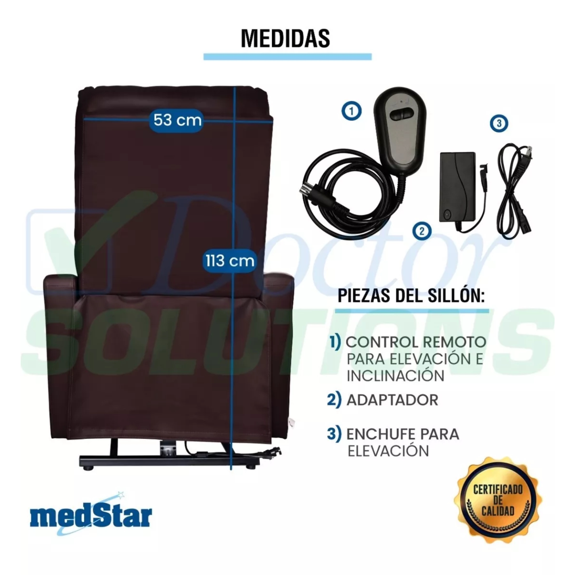Foto 5 pulgar | Sillón Eléctrico Reclinable MedStar Eleva Usuario 45°