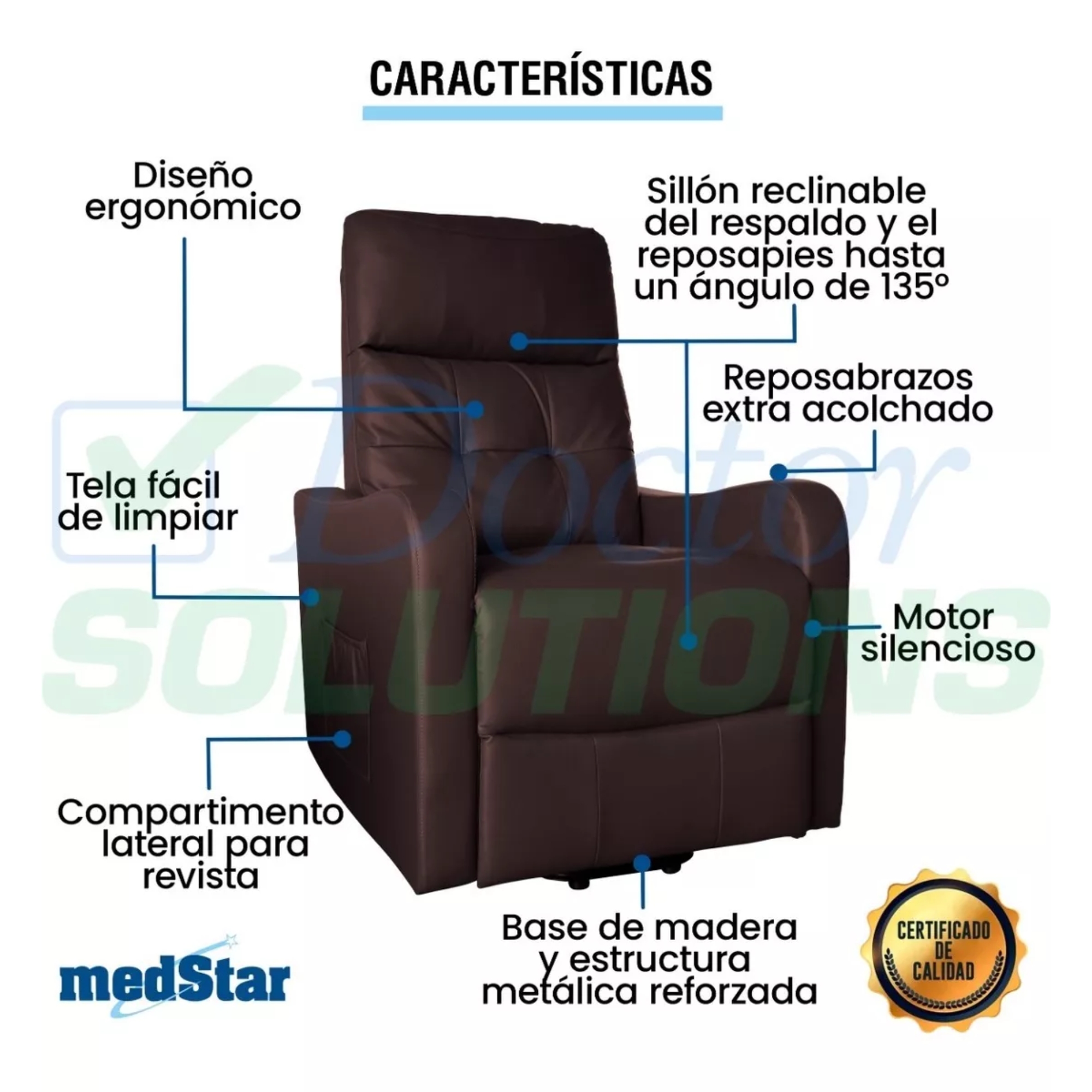 Foto 6 pulgar | Sillón Eléctrico Reclinable MedStar Eleva Usuario 45°