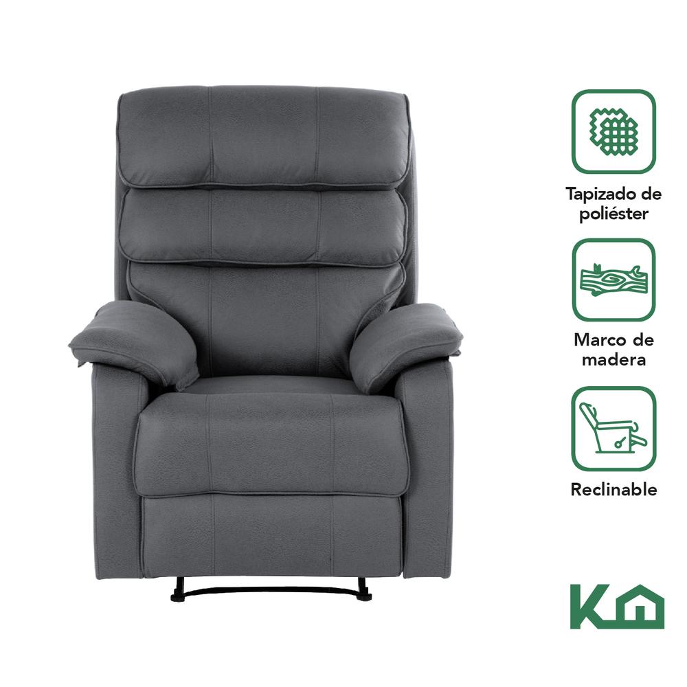 Foto 3 | Sillón Reclinable KingsHouse Gris
