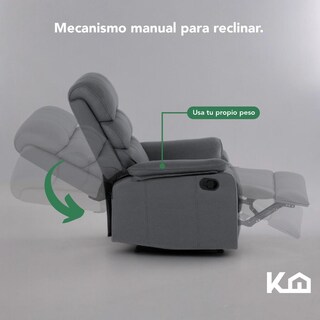 Foto 4 | Sillón Reclinable KingsHouse Gris