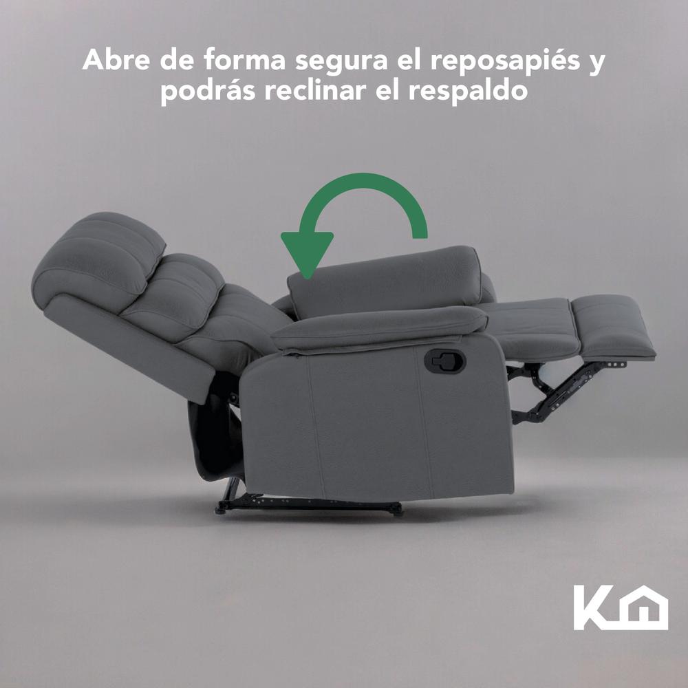 Foto 9 pulgar | Sillón Reclinable KingsHouse Gris
