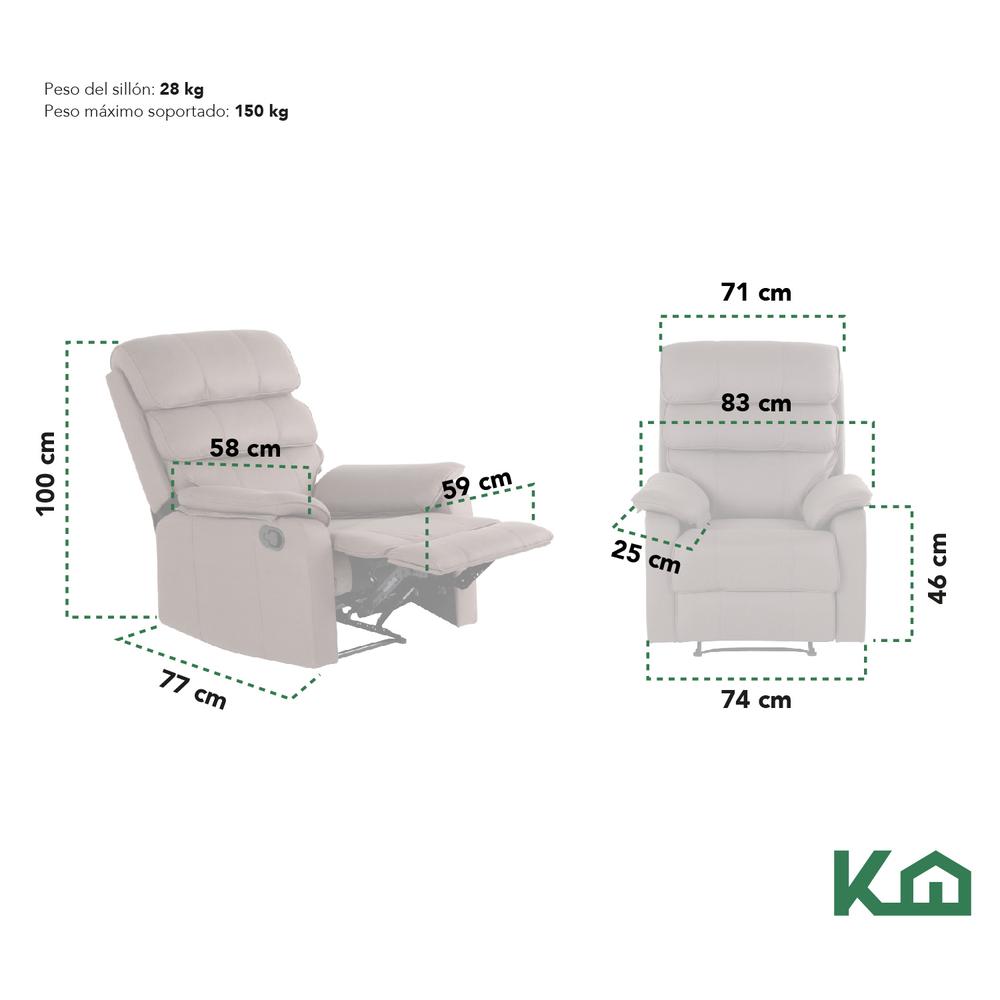 Foto 7 pulgar | Sillón Reclinable KingsHouse Beige