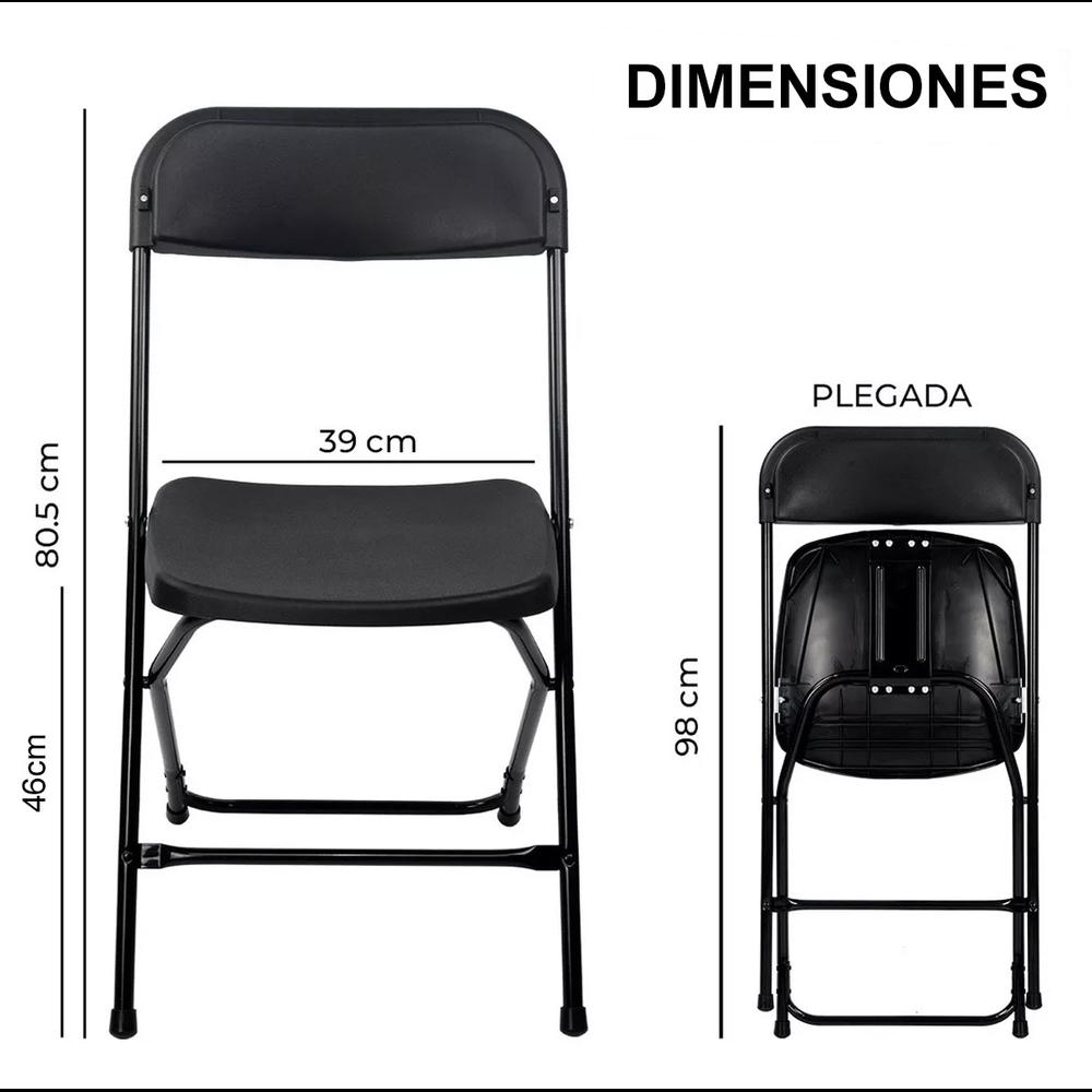 Foto 3 pulgar | Silla Plegable Reforzada Plástico Fiesta Exterior Resistente