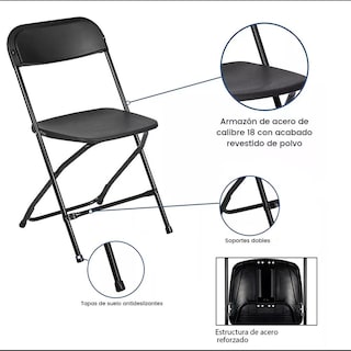 Foto 3 | Silla Plegable Reforzada Plástico Fiesta Exterior Resistente