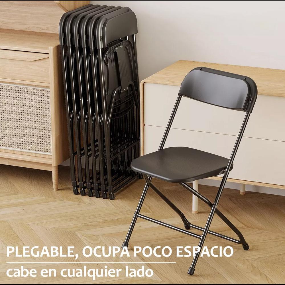 Foto 5 pulgar | Silla Plegable Reforzada Plástico Fiesta Exterior Resistente