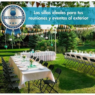 Foto 7 | Silla Plegable Reforzada Plástico Fiesta Exterior Resistente
