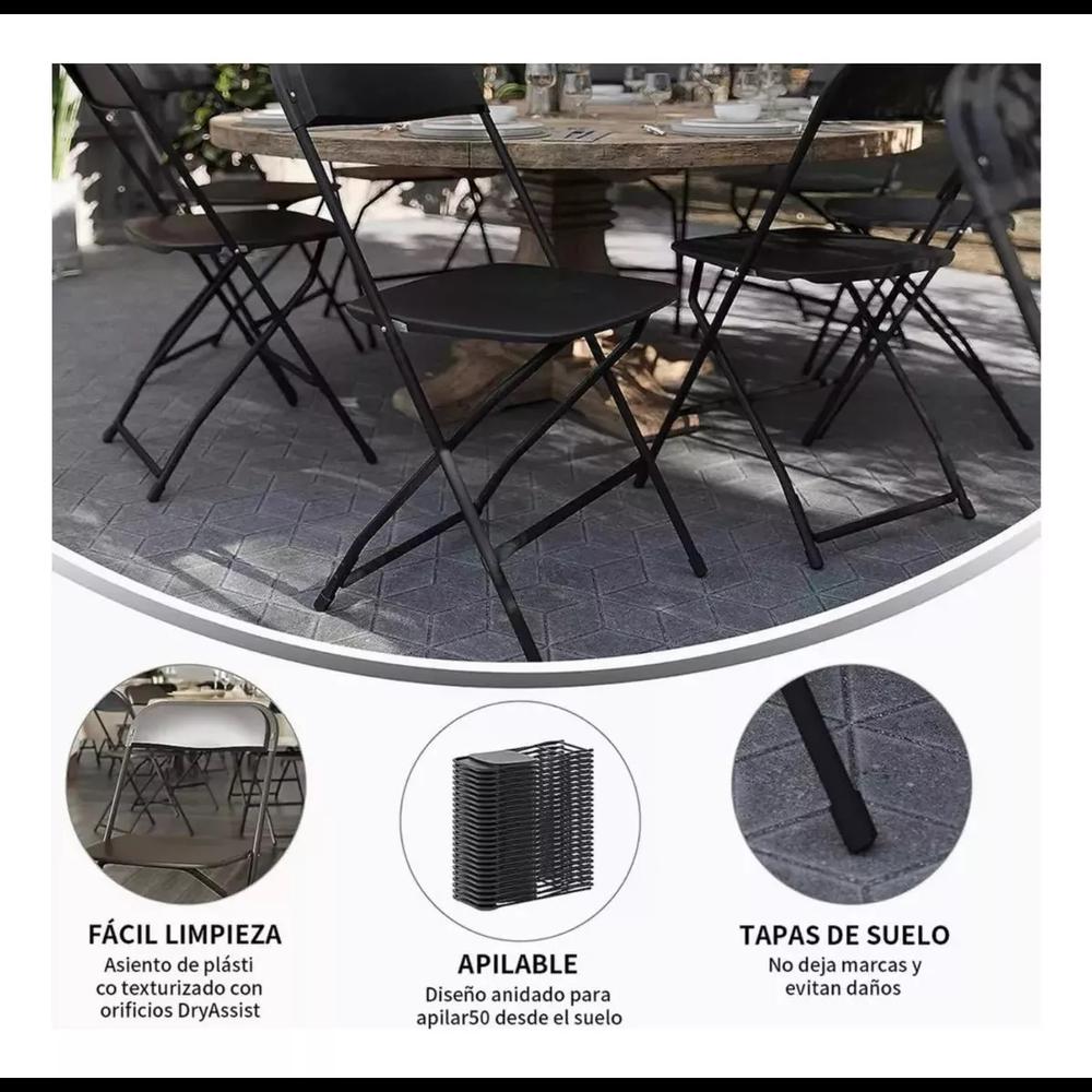 Foto 8 | Silla Plegable Reforzada Plástico Fiesta Exterior Resistente