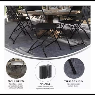 Foto 8 | Silla Plegable Reforzada Plástico Fiesta Exterior Resistente