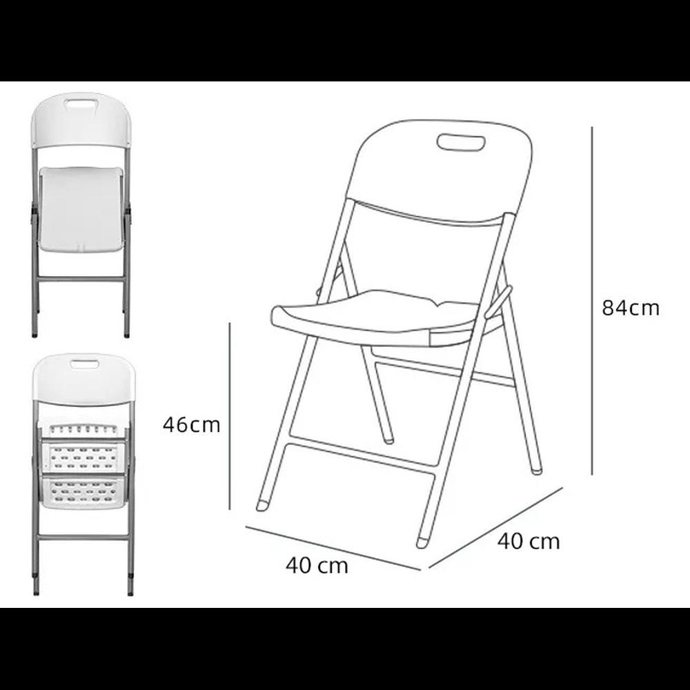 Foto 3 | Sillas Plegables De Plástico Reforzado Paquete Con 4 Sillas