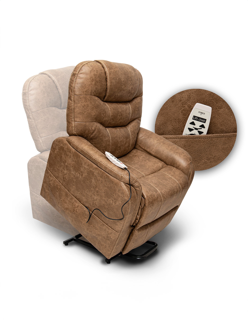 Foto 2 | Sillón Reclinable Eléctrico Xena Con Masaje Y Elevación De Tela Color Café