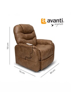 Foto 4 | Sillón Reclinable Eléctrico Xena Con Masaje Y Elevación De Tela Color Café