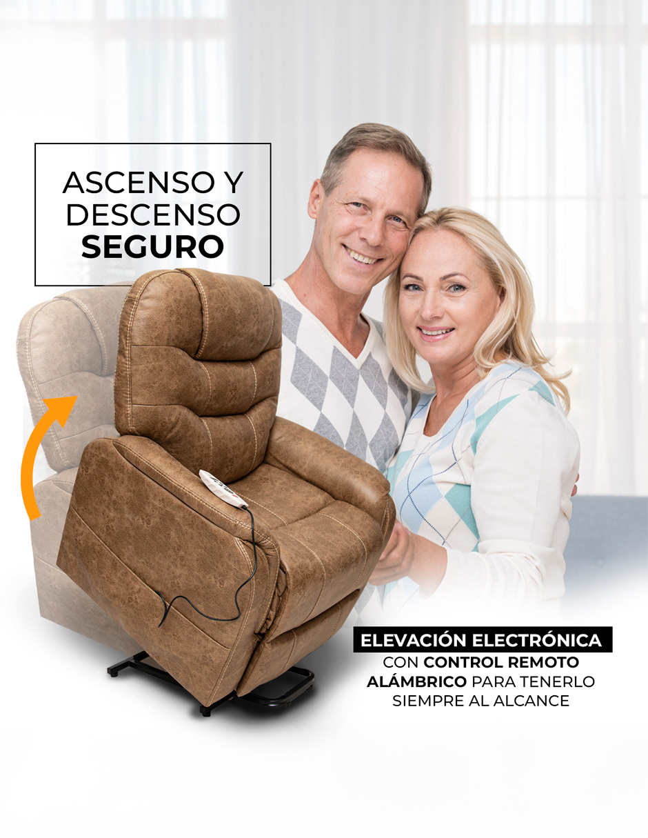 Foto 5 | Sillón Reclinable Eléctrico Xena Con Masaje Y Elevación De Tela Color Café