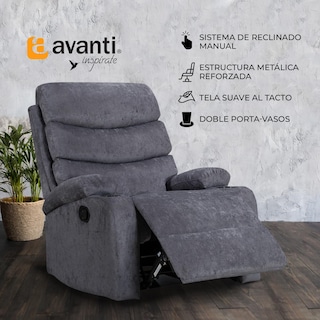 Foto 2 | Sillón Reclinable Luma de Tela Gris con Porta Vasos