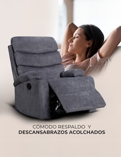Foto 3 | Sillón Reclinable Luma de Tela Gris con Porta Vasos