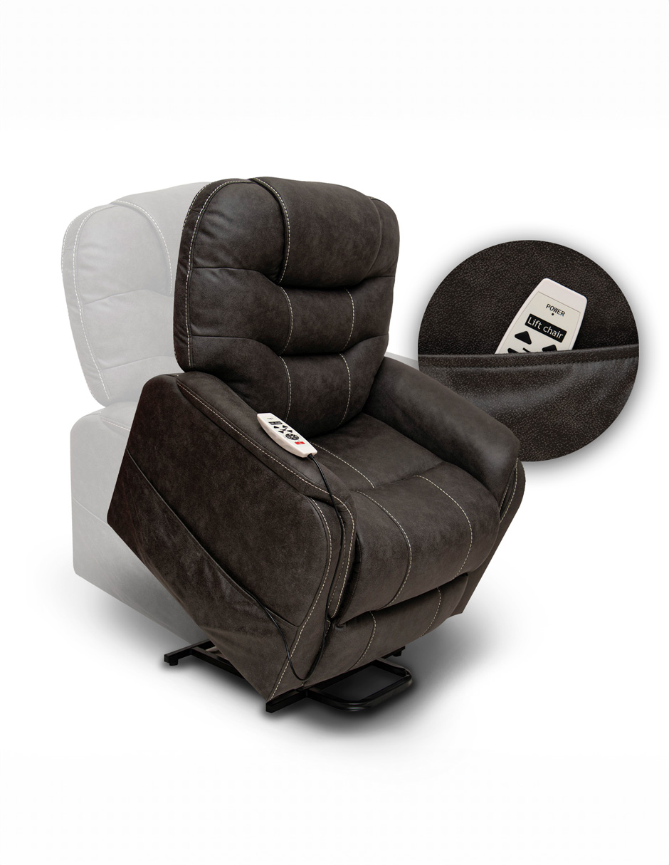 Foto 3 pulgar | Sillón Reclinable Eléctrico Xena Con Masaje Y Elevación De Tela Color Gris
