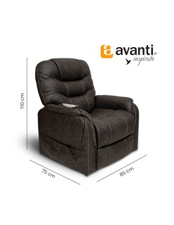 Foto 5 | Sillón Reclinable Eléctrico Xena Con Masaje Y Elevación De Tela Color Gris
