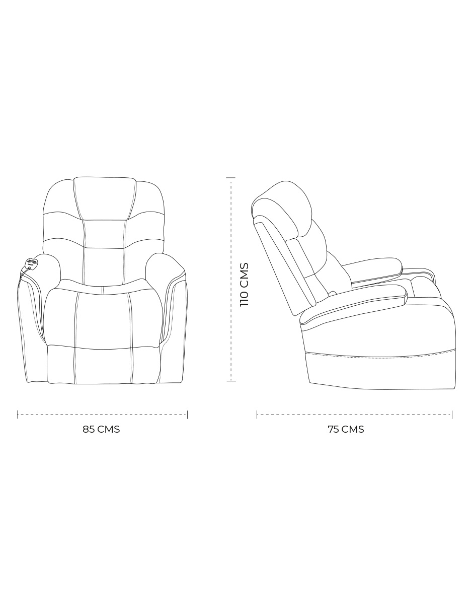 Foto 9 pulgar | Sillón Reclinable Eléctrico Xena Con Masaje Y Elevación De Tela Color Gris