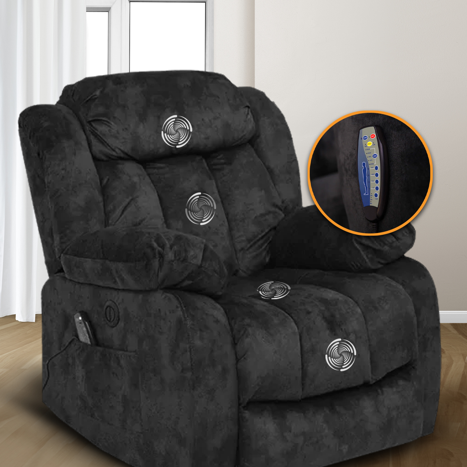 Foto 4 | Reclinable Eléctrico Con Masaje, Calor Y Elevador Fannyl De Tela Color Gris