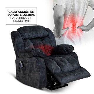 Foto 5 | Reclinable Eléctrico Con Masaje, Calor Y Elevador Fannyl De Tela Color Gris