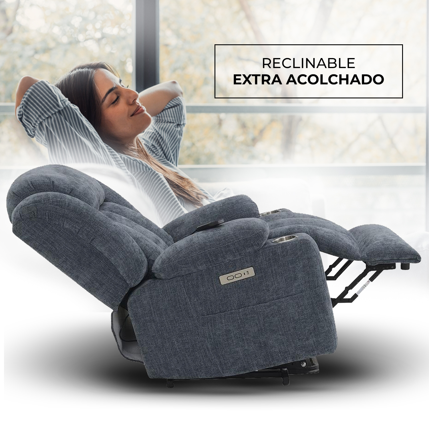 Foto 4 pulgar | Sillón Reclinable Eléctrico Avanti Ringo con Masaje Y Elevación Azul