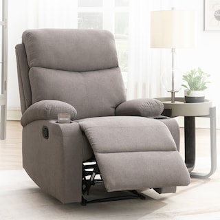 Foto 1 | Sillón Reclinable Nando de Tela Gris con Porta Vasos Integrados