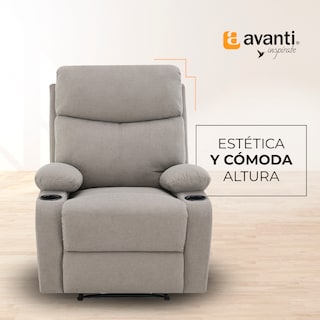 Foto 4 | Sillón Reclinable Nando de Tela Gris con Porta Vasos Integrados
