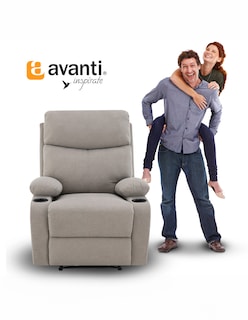Foto 6 | Sillón Reclinable Nando de Tela Gris con Porta Vasos Integrados