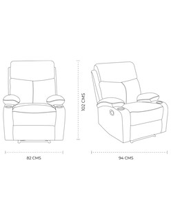 Foto 7 | Sillón Reclinable Nando de Tela Gris con Porta Vasos Integrados