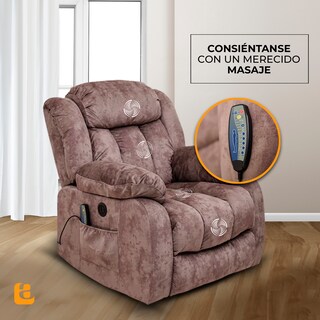 Foto 3 | Reclinable Eléctrico Con Masaje, Calor Y Elevador Fannyl De Tela Color Café