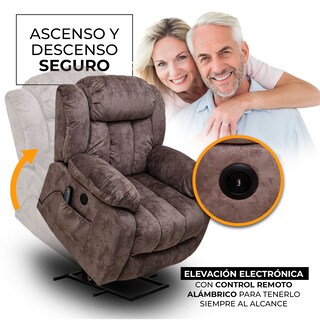 Foto 7 | Reclinable Eléctrico Con Masaje, Calor Y Elevador Fannyl De Tela Color Café