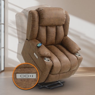 Foto 1 | Sillón Reclinable Eléctrico Ringo Con Masaje Y Elevación De Tela Color Café