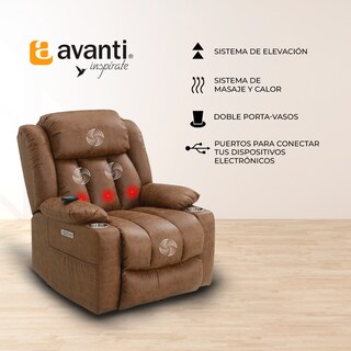 Foto 4 | Sillón Reclinable Eléctrico Ringo Con Masaje Y Elevación De Tela Color Café