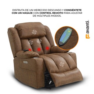 Foto 5 | Sillón Reclinable Eléctrico Ringo Con Masaje Y Elevación De Tela Color Café