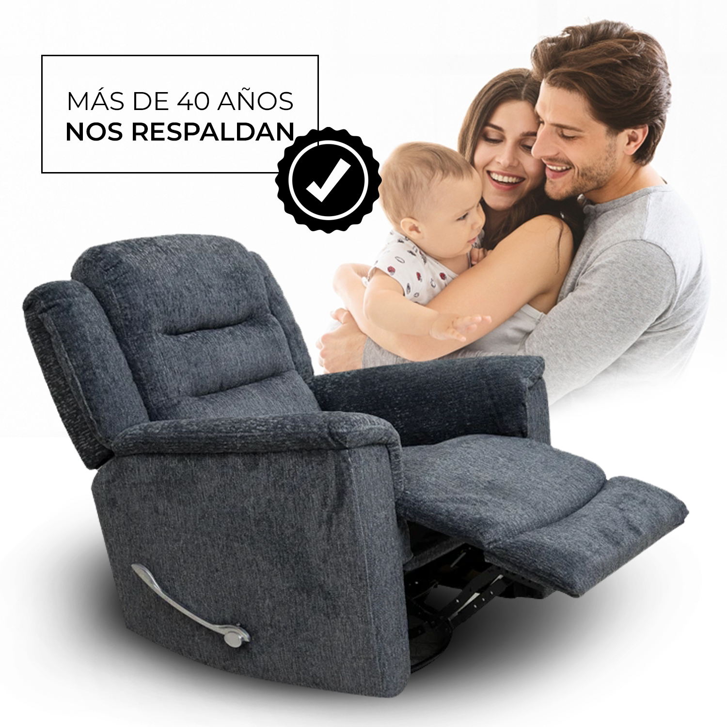 Foto 5 | Sillón Reclinable Giratorio Gris Obscuro