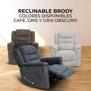 Foto 6 | Sillón Reclinable Giratorio Gris Obscuro