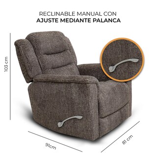 Foto 3 | Sillón Reclinable Giratorio Café