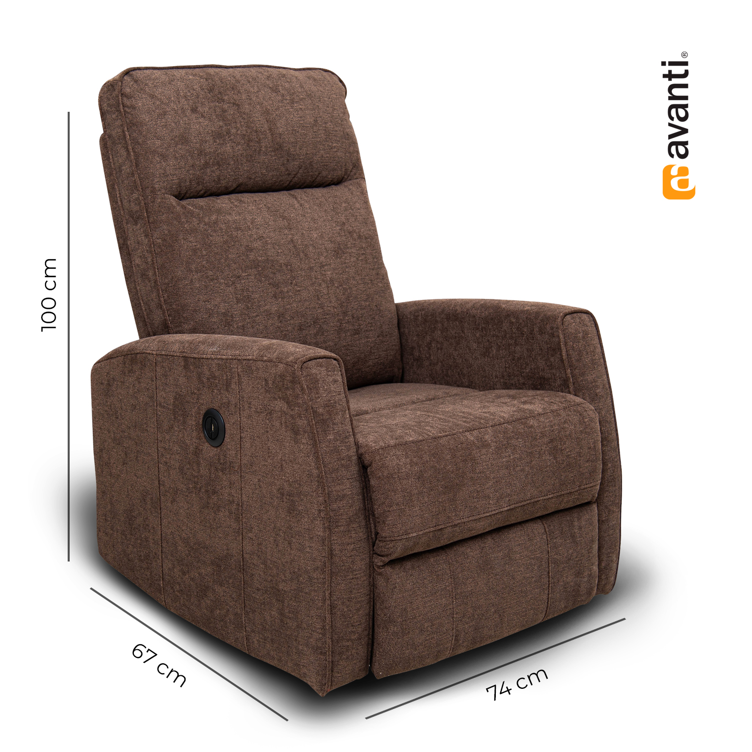 Foto 4 pulgar | Sillón Reclinable Eléctrico Avanti Calisto Café con Puerto USB