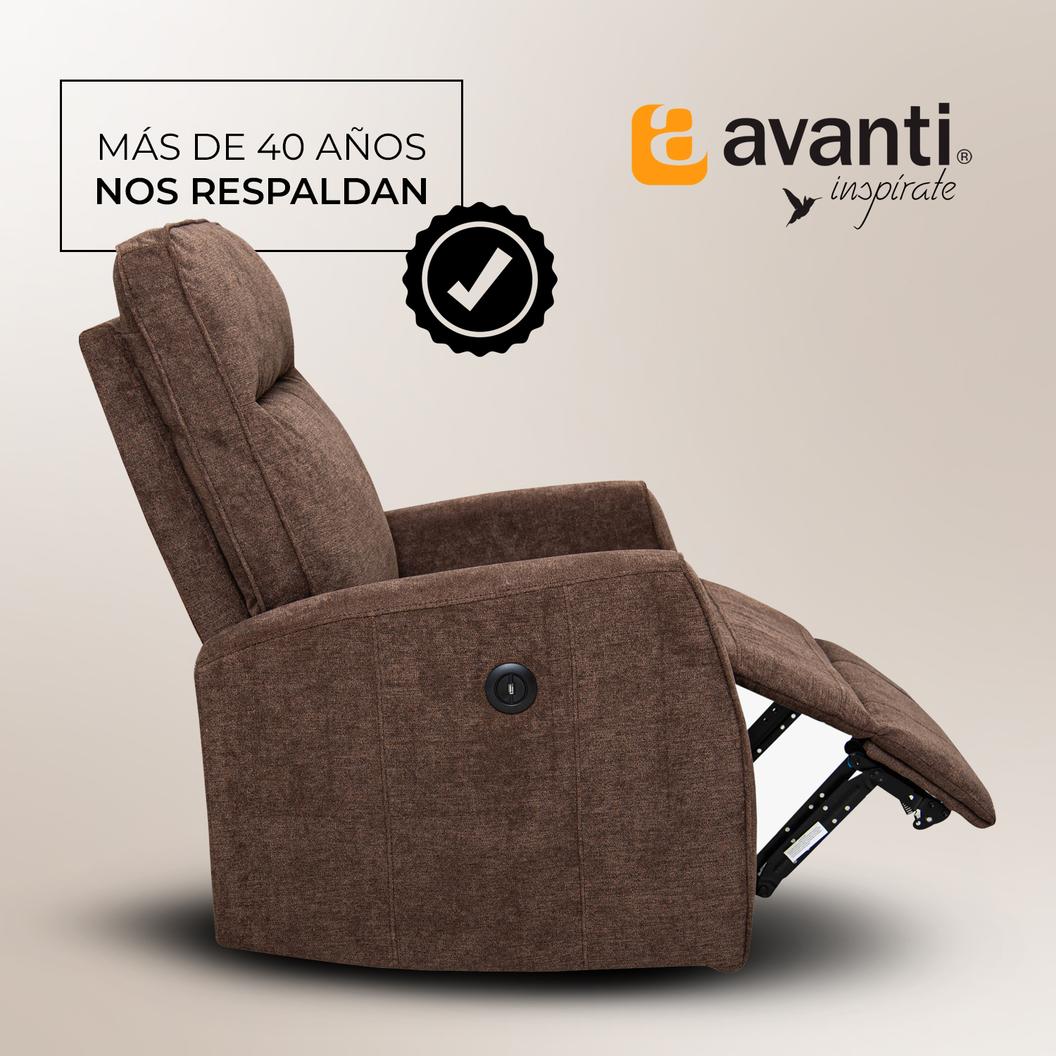 Foto 5 pulgar | Sillón Reclinable Eléctrico Avanti Calisto Café con Puerto USB