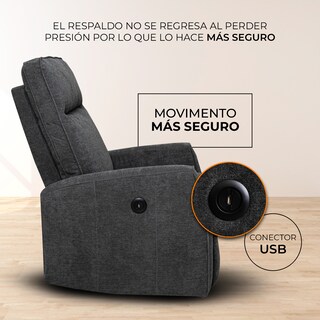 Foto 2 | Sillón Reclinable Eléctrico Avanti Calisto Gris con Puerto USB