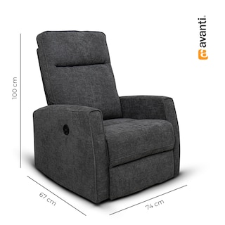 Foto 3 | Sillón Reclinable Eléctrico Avanti Calisto Gris con Puerto USB