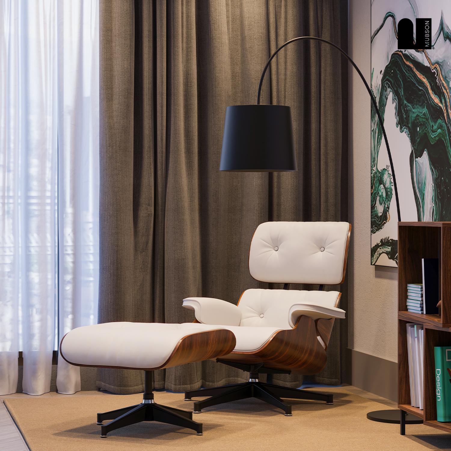 Foto 6 | Sillón Eames Lounge con Otomana Blanco Silet Mubson