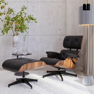 Foto 6 | Sillón Eames Lounge con Otomana Negro Silet Mubson