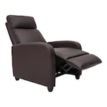 Sillón Reclinable Reposet Manual Soporte Lumbar Sala Tv Cine Color Café Diseño De La Tela Liso
