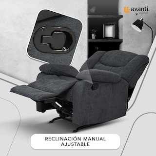 Foto 3 | Sillón Reclinable con Mecedora Cosmobel Victoria de Tela Gris Oscuro