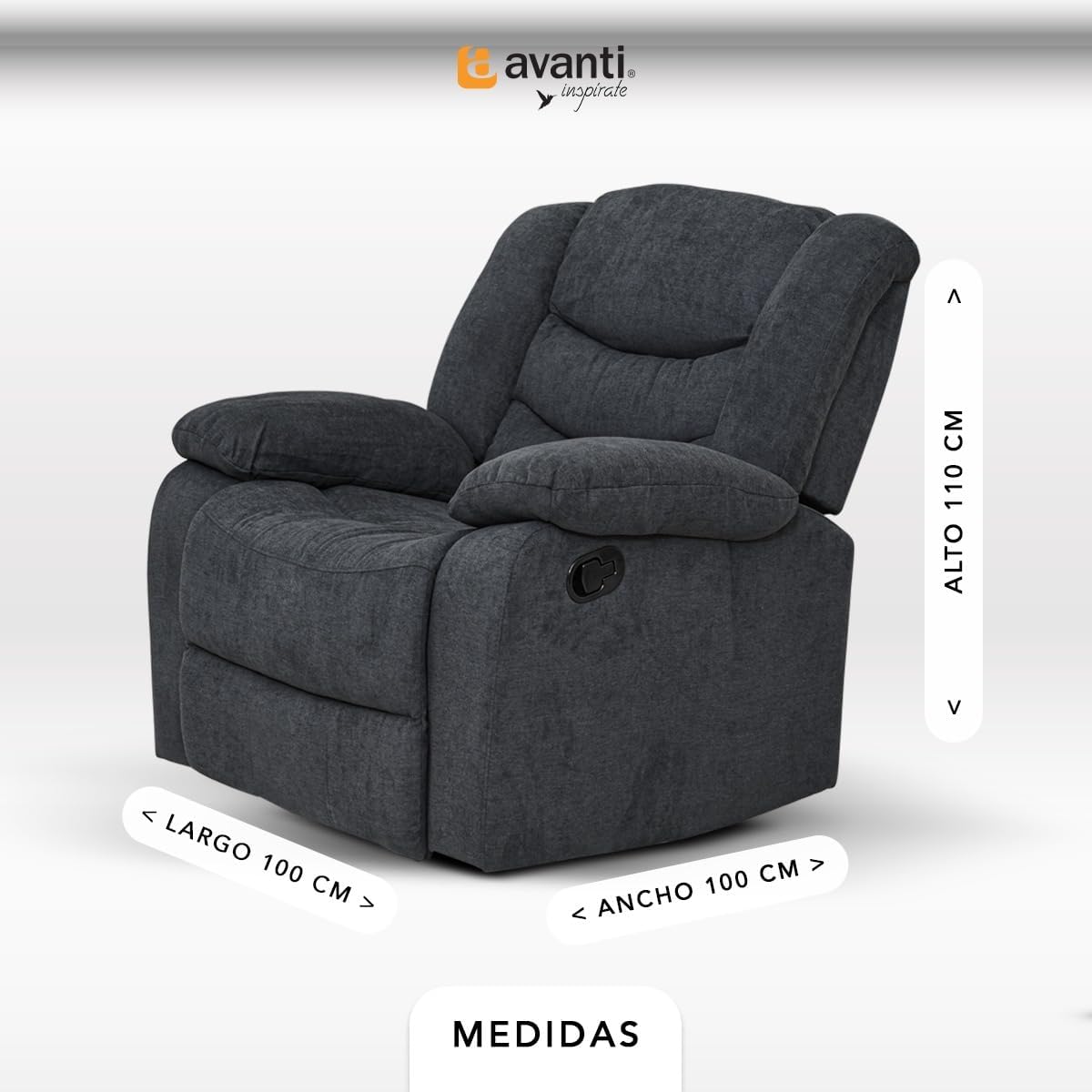 Foto 7 | Sillón Reclinable con Mecedora Cosmobel Victoria de Tela Gris Oscuro