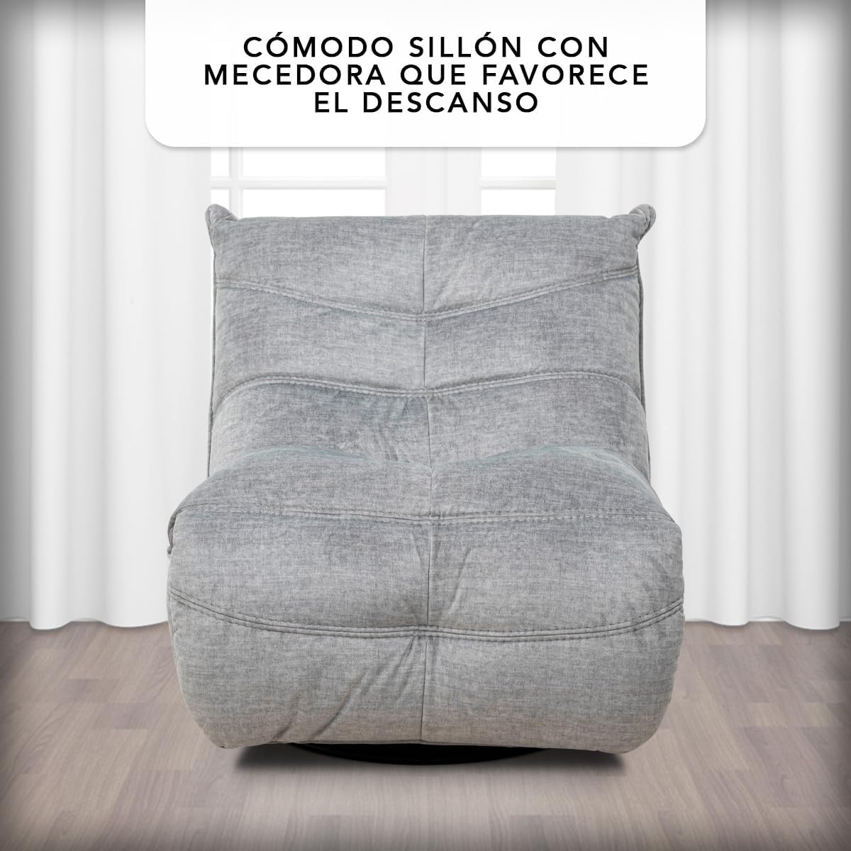 Foto 5 pulgar | Sillón Reclinable Cosmobel Manual Manny Gamer Giratorio Mecedora y con Porta Celulares de Tela Gris