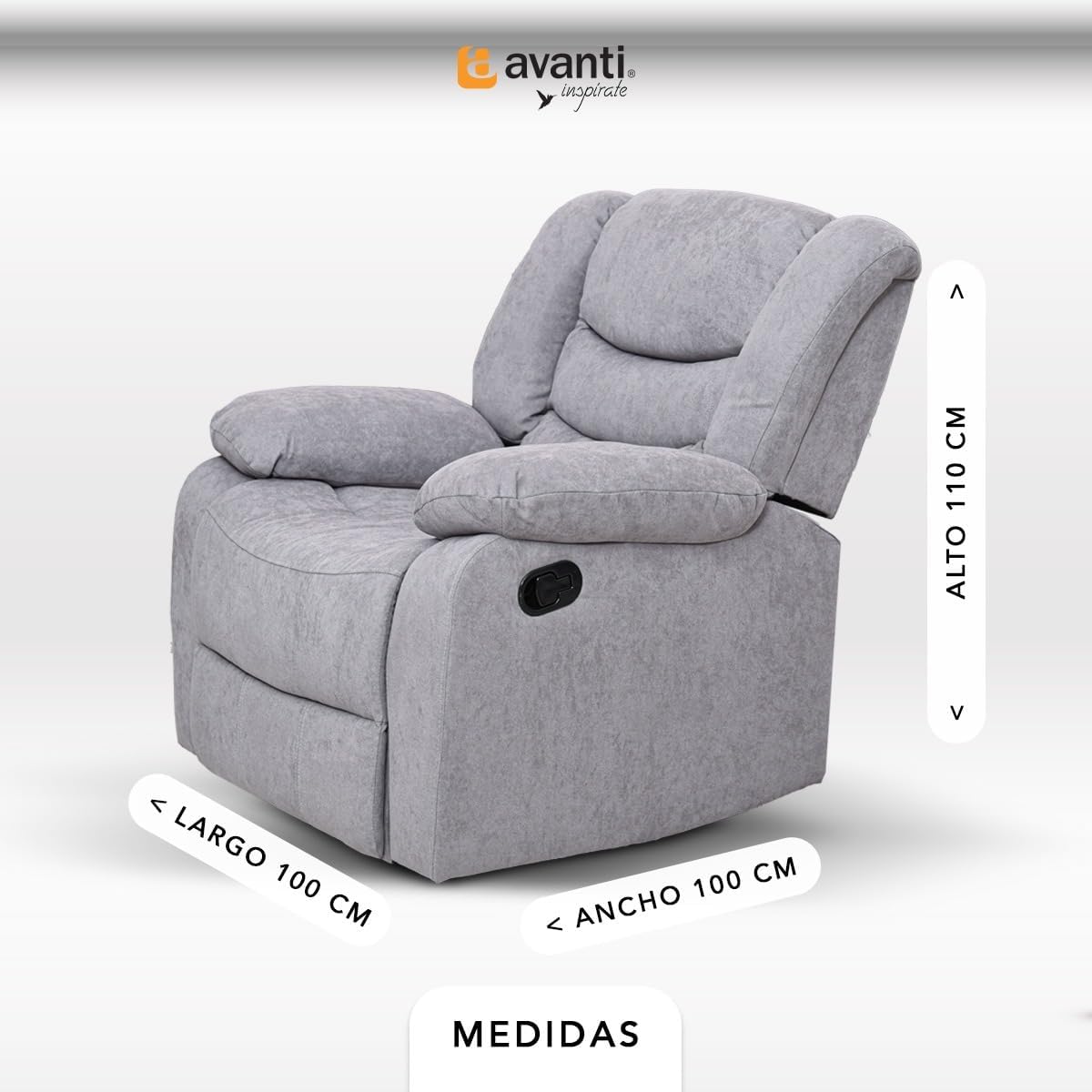 Foto 7 | Sillón Reclinable con Mecedora Cosmobel Victoria de Tela Gris