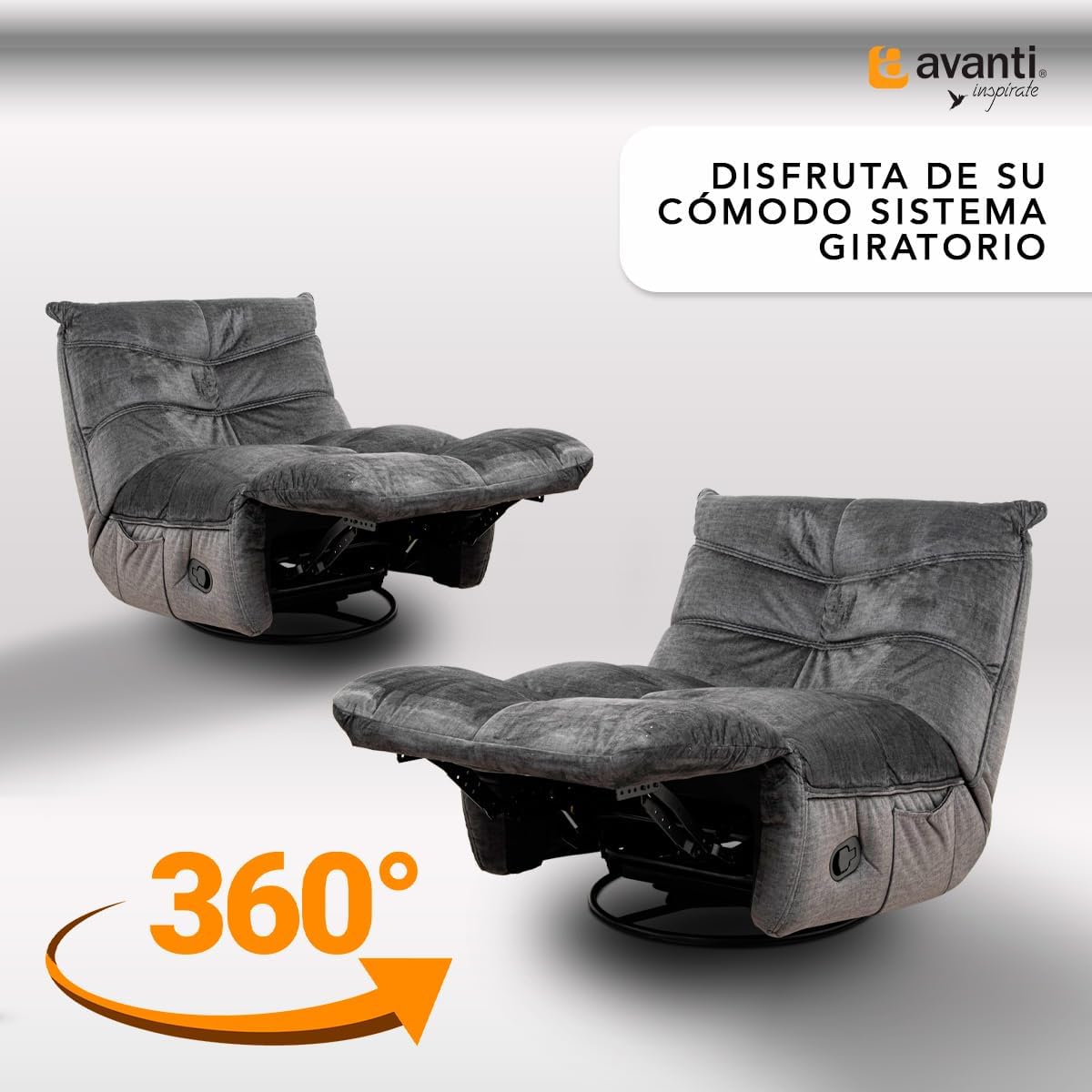 Foto 4 pulgar | Sillón Reclinable Manual Cosmobel Manny Gamer Giratorio Mecedora y con Porta Celulares de Tela Azul