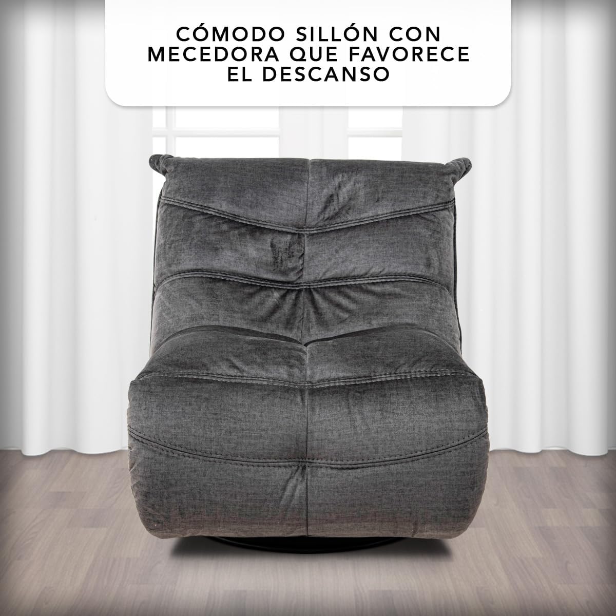 Foto 7 pulgar | Sillón Reclinable Manual Cosmobel Manny Gamer Giratorio Mecedora y con Porta Celulares de Tela Azul