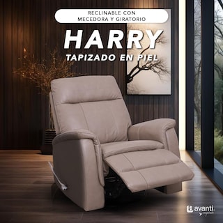 Foto 5 | Sillón Reclinable Cosmobel Harry de Piel con Sistema de Mecedora y Giratorio Taupe